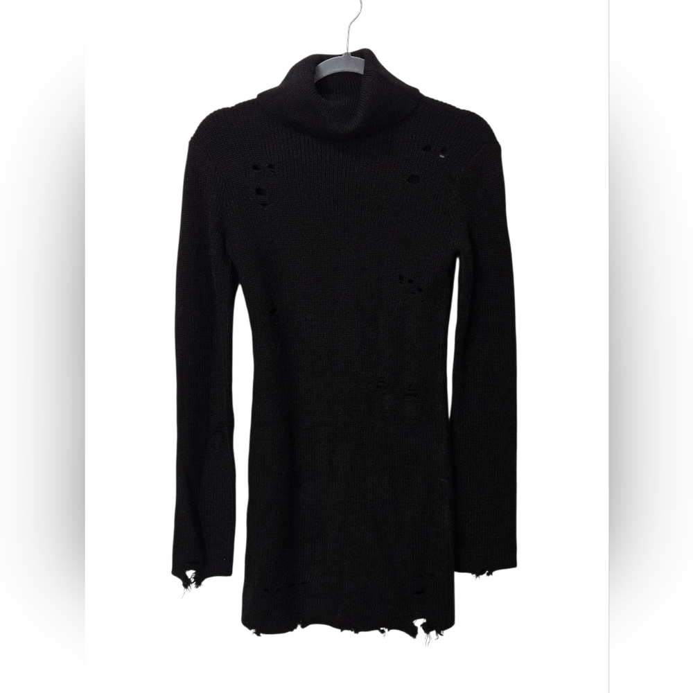 Lovers + friends NWT keeney dress Black XS distressed Wool Frayed Holiday